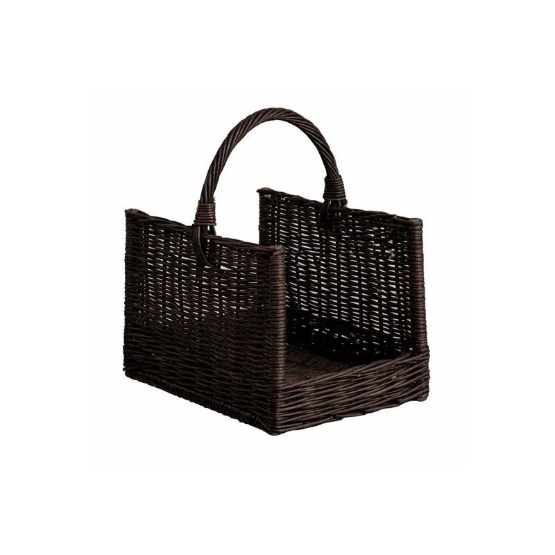 Fivina wicker basket for firewood with handle TheWickerStories