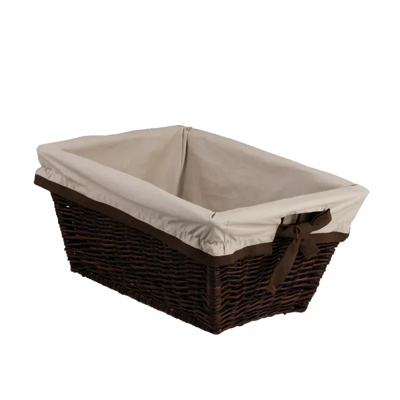 Formelia wicker firewood basket with beige trim and handles from TheWickerStories