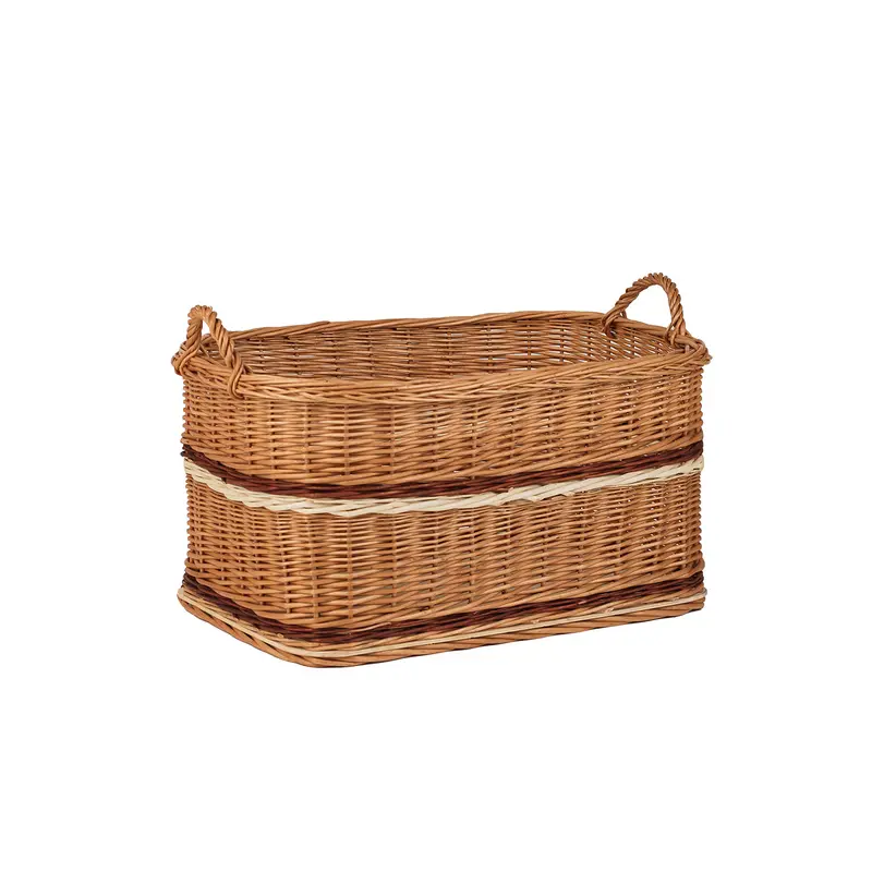 Forselia wicker firewood basket with handles TheWickerStories