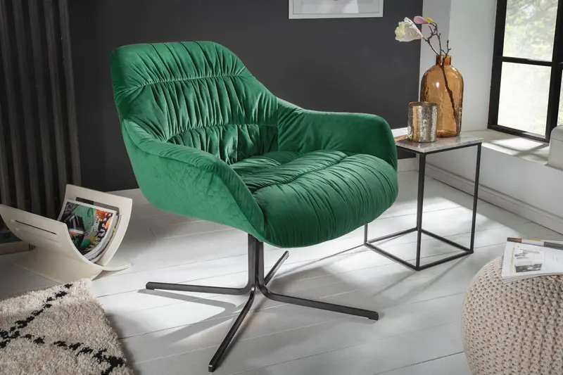 FOTEL BIG DUTCH SZMARAGDOWY AKSAMIT / 40011  / INVICTA INTERIOR