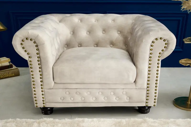 FOTEL CHESTERFIELD AKSAMIT 105 CM / 42312 / INVICTA INTERIOR