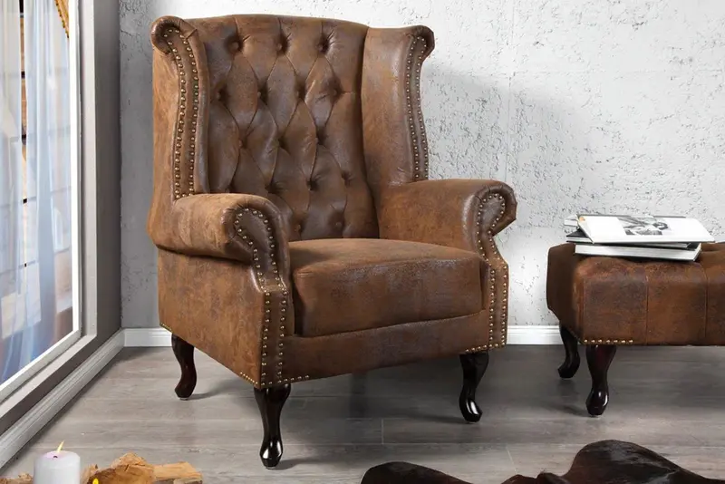 Fotel CHESTERFIELD brąz antyczny / 19448 / INVICTA INTERIOR