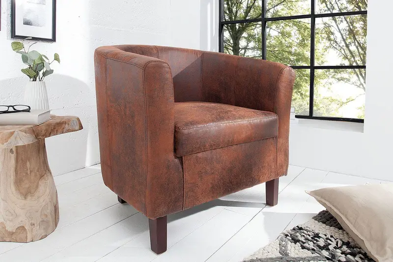 FOTEL HEMINGWAY BRĄZOWY / 38475  / INVICTA INTERIOR