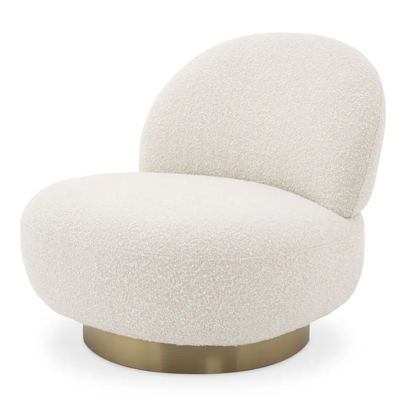 Fotel obrotowy Eichholtz CLÉMENT w tkaninie Bouclé cream