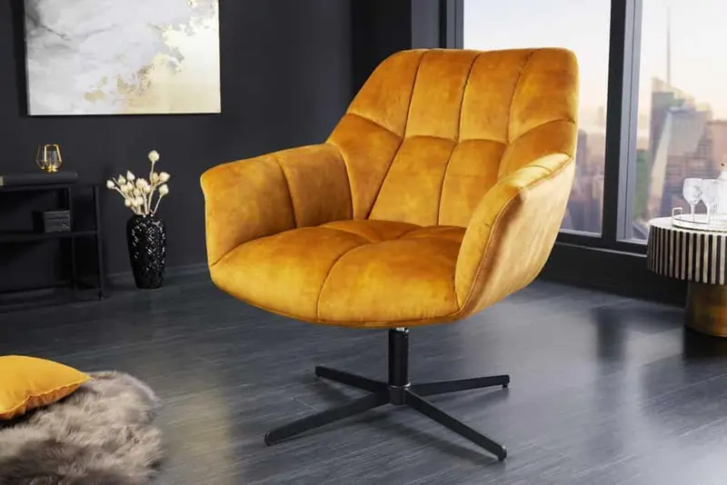 FOTEL OBROTOWY PAPILLON ŻÓŁTY / 44228 / INVICTA INTERIOR