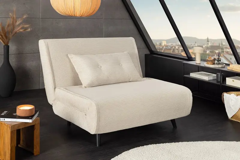 FOTEL ROZKŁADANY MULTIFUNCTION 100 CM BEŻOWY / 47142 / INVICTA INTERIOR