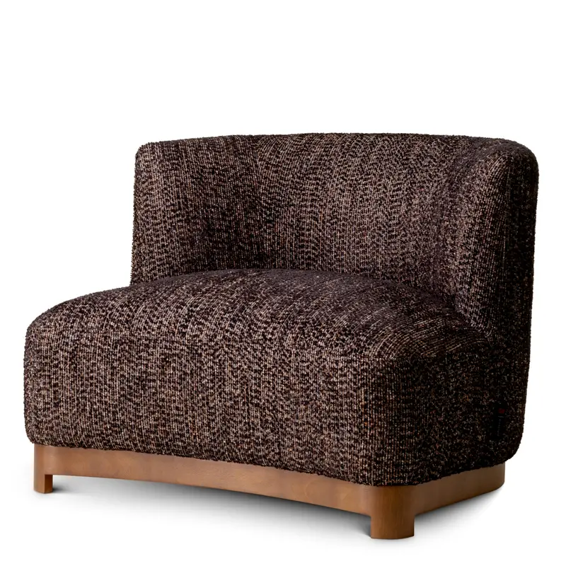 Fotel Stelvio, wykończenie walnut, norman bouclé black