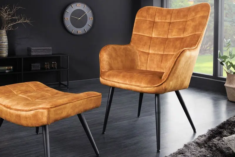 FOTEL Z PODŁOKIETNIKIEM SCANDINAVIA ŻÓŁTY / 44019 / INVICTA INTERIOR