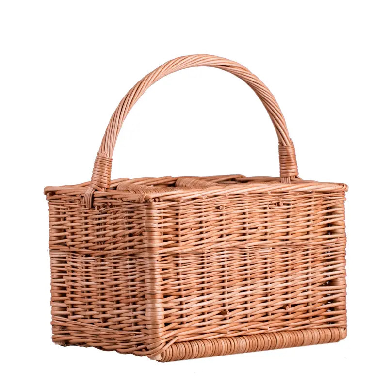 Gionella wicker basket, bottle crate, carrier with compartments and handle TheWickerStories