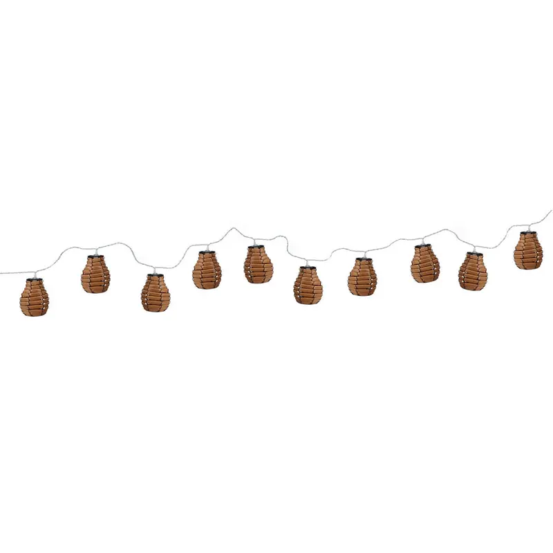 Girlanda świetlna, 10 rattanowych lampionów