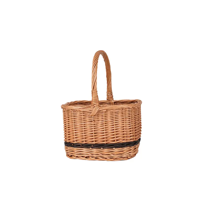Gisarra wicker basket, bottle crate and carrier with dividers and handle TheWickerStories
