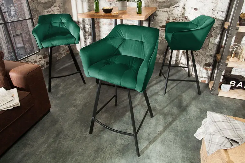HOKER BAROWY LOFT ZIELONY AKSAMIT / 40309  / INVICTA INTERIOR