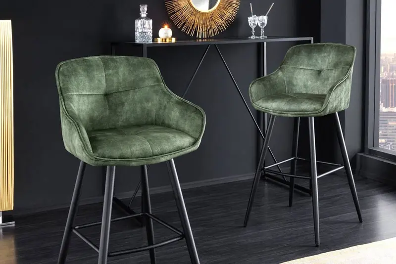 HOKER / KRZESŁO BAROWE EUPHORIA ZIELONY AKSAMIT / 43688 / INVICTA INTERIOR