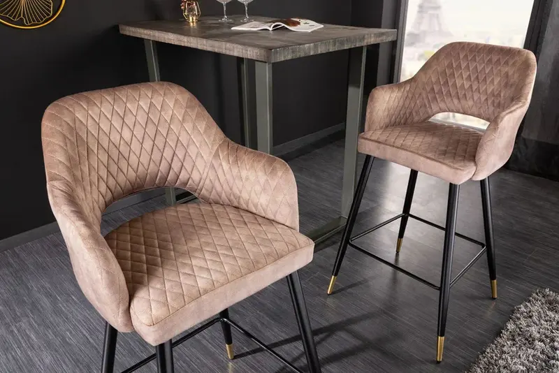 HOKER PARIS TKANINA STRUKTURALNA AKSAMIT BEŻOWY / 41515 / INVICTA INTERIOR