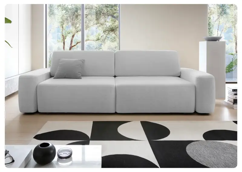 Jasno szara sofa z funkcją spania Beonce