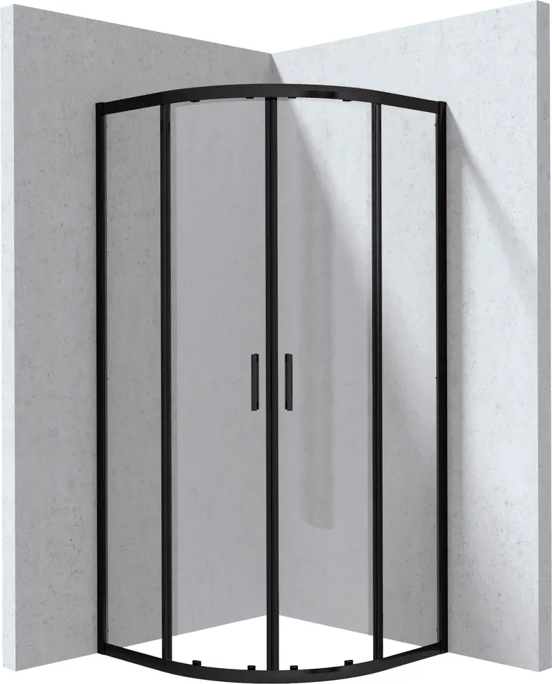 Kabina prysznicowa półokrągła 80x80 cm Funkia Evo Czarny mat