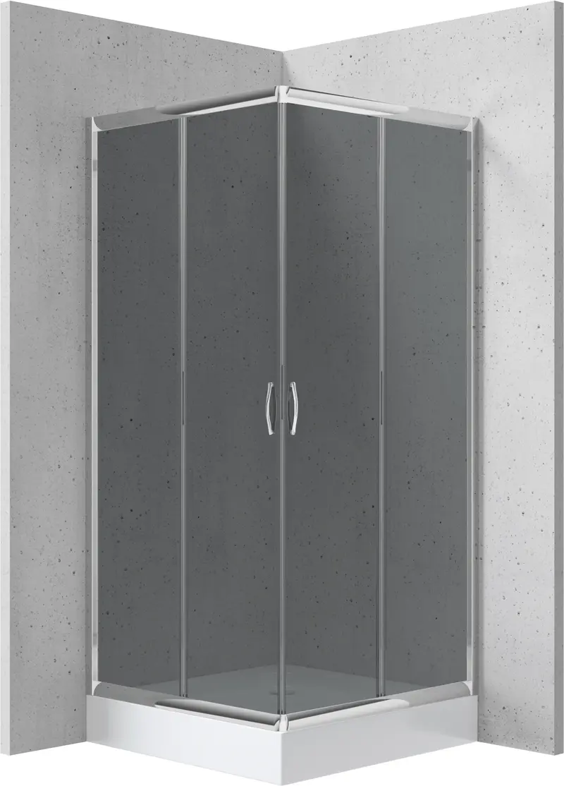 Kabina prysznicowa z brodzikiem kwadratowa 80x80 cm Funkia Chrom