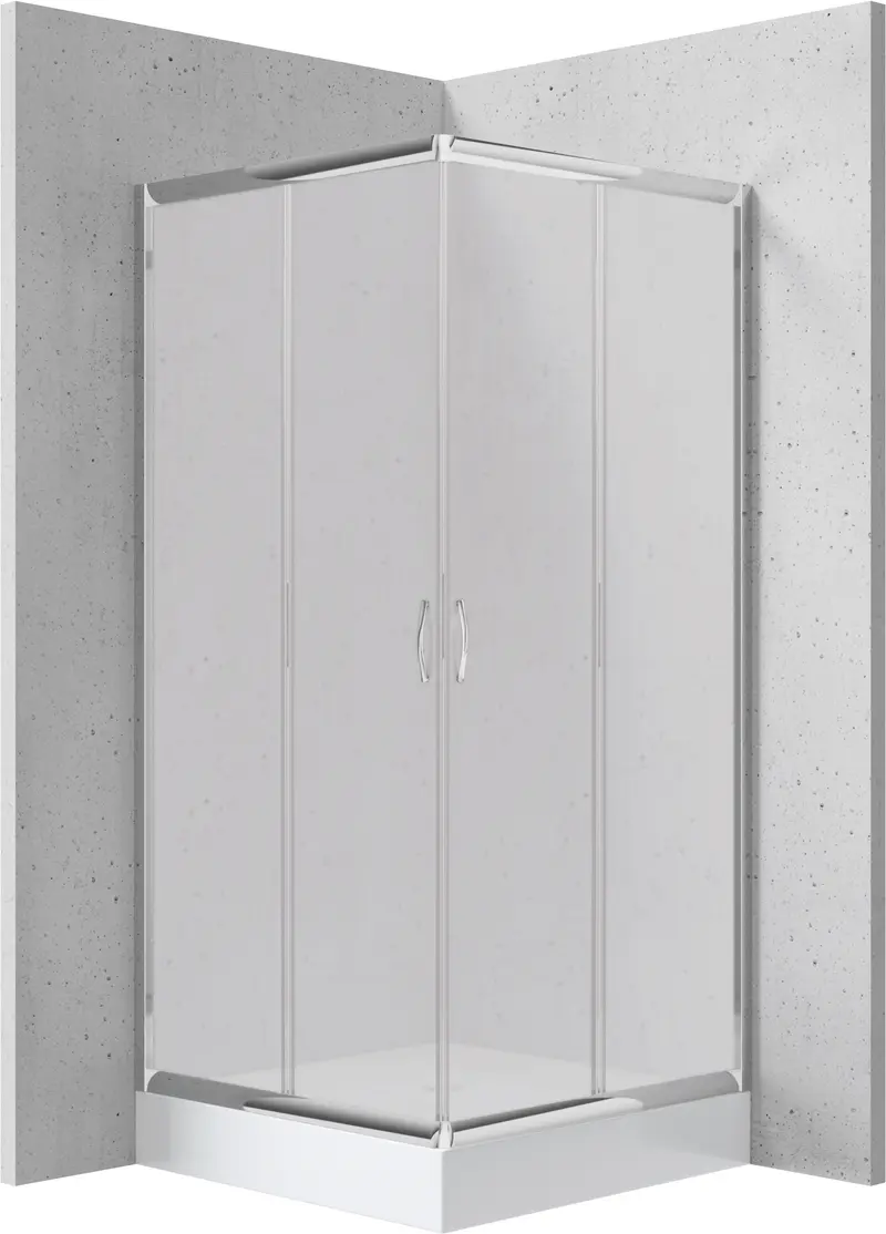 Kabina prysznicowa z brodzikiem kwadratowa 80x80 cm Funkia Chrom