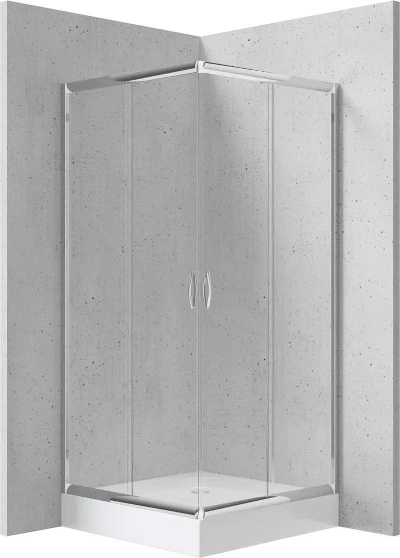 Kabina prysznicowa z brodzikiem kwadratowa 90x90 cm Funkia Chrom