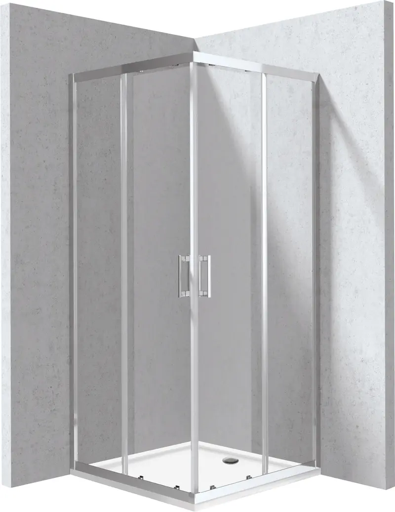 Kabina prysznicowa z brodzikiem kwadratowa 90x90 cm Funkia Evo Chrom