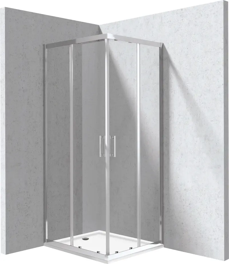 Kabina prysznicowa z brodzikiem prostokątna 80x90 cm Funkia Evo Chrom