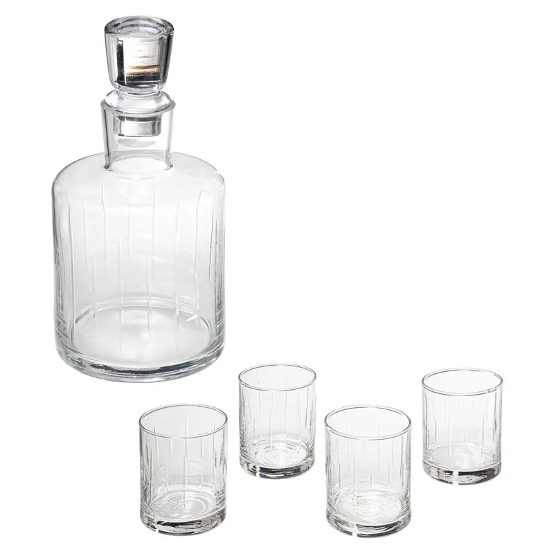 Karafka do whisky + 4 szklanki, 350 ml, 5 elementów