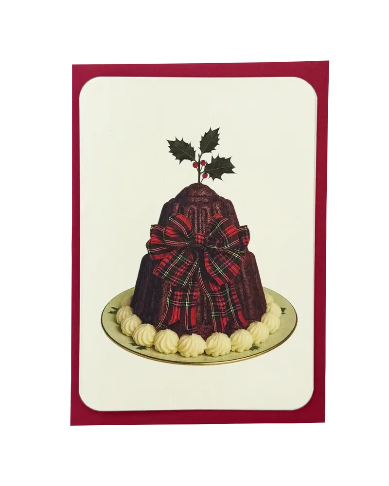Kartka świąteczna z kopertą Christmas Cake Red Tartan