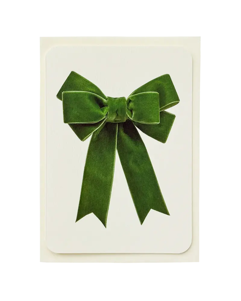 Kartka świąteczna z kopertą Green Velvet Bow
