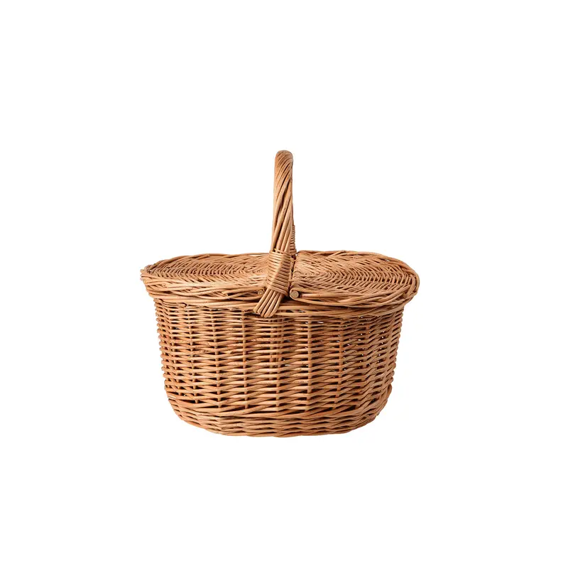 Kastalia wicker picnic basket with lid and handle TheWickerStories