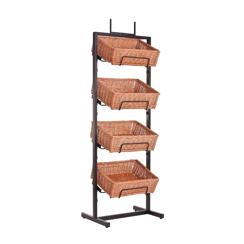 Kerodon metal stand with 4 wicker baskets TheWickerStories
