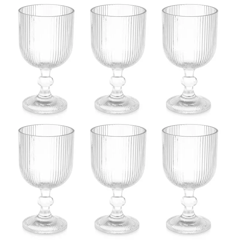 Kieliszek do wody w prążki, 370 ml, 6 sztuk