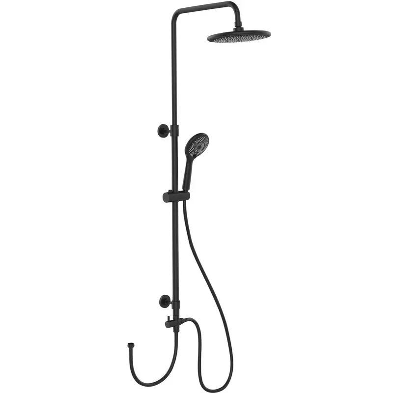 Kolumna prysznicowa z deszczownicą i słuchawką, czarna, 120 cm, WENKO