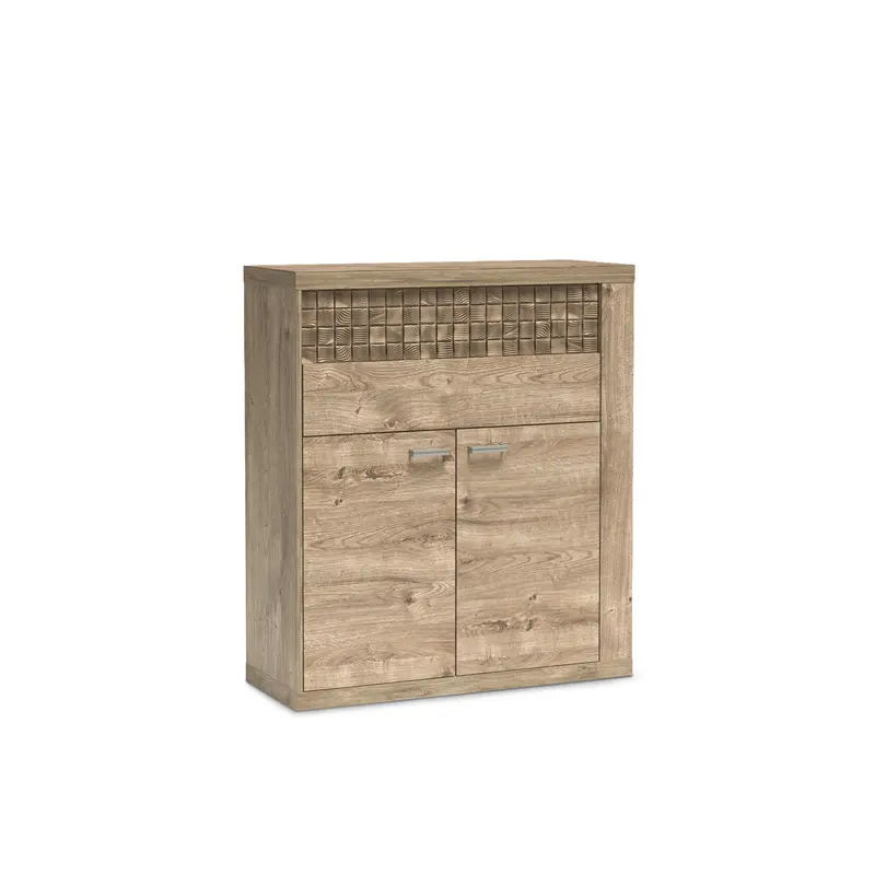 Komoda 102x119 z ryflowanym frontem w stylu boho | Korin