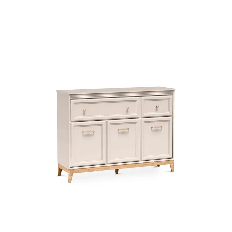 Komoda 136x100 z szufladami i szafkami w stylu modern classic | Serena