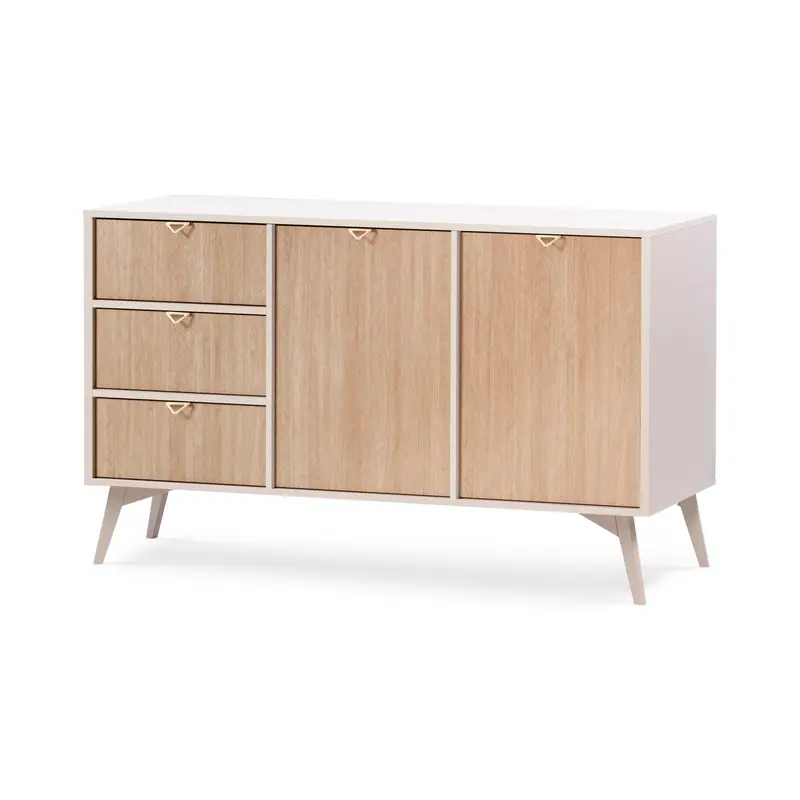 Komoda 158x80 z szufladami i szafkami w stylu japandi | Mandala