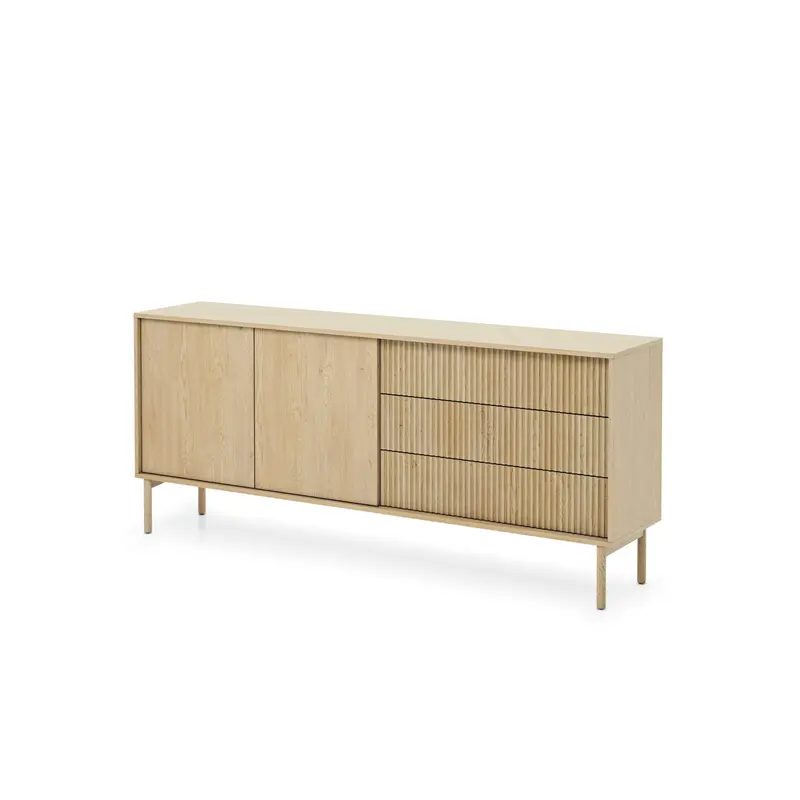 Komoda 2-drzwiowa z 3 szufladami 187x80 w stylu japandi | Viola