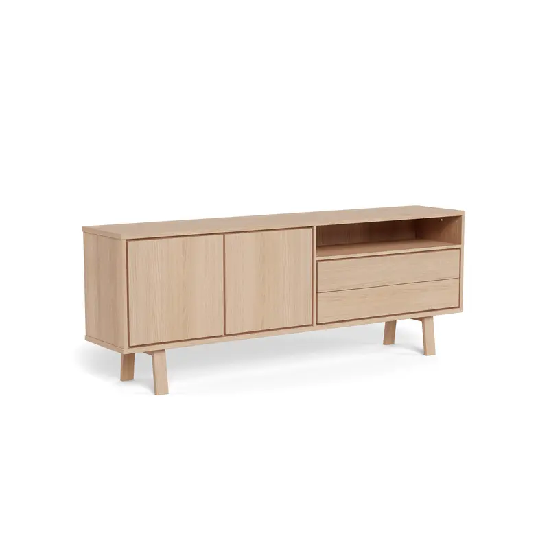 Komoda 200x75 na dębowych nogach w stylu skandynawskim | Lurisse