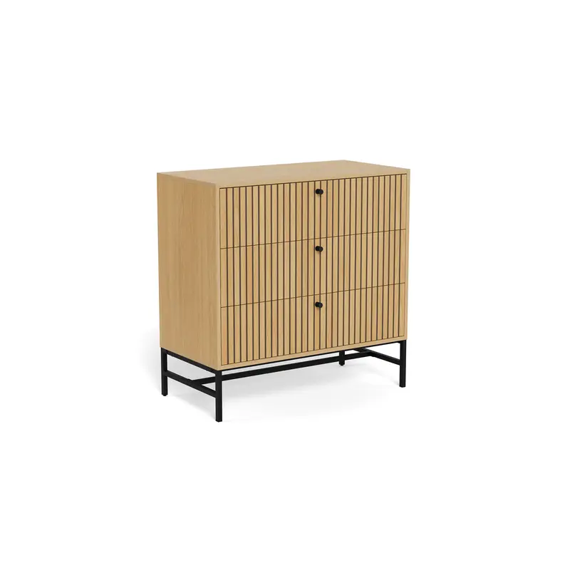 Komoda 81x81 z lamelowym frontem w stylu japandi | Bambouz