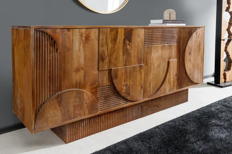 KOMODA ART DECO 170 CM 3D MANGO BRĄZOWA 46802 / INVICTA INTERIOR