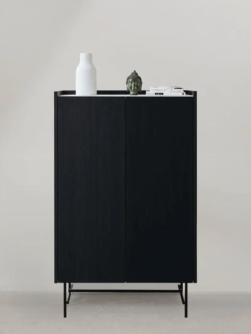 Komoda drewniana z marmurowym blatem FORST Cabinet