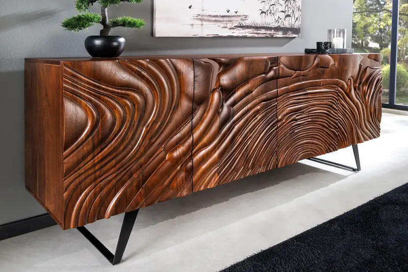 KOMODA DREWNO LITE AKACJA 3D 175cm / 45593 / INVICTA INTERIOR