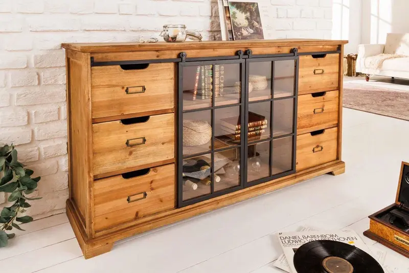 KOMODA HERITAGE OPTYKA DREWNO JODŁA 148 CM / 40881  / INVICTA INTERIOR