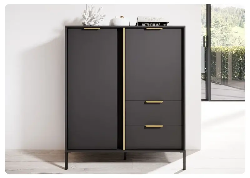 Komoda Lilah Typ A – elegancja antracytu w nowoczesnym wydaniu