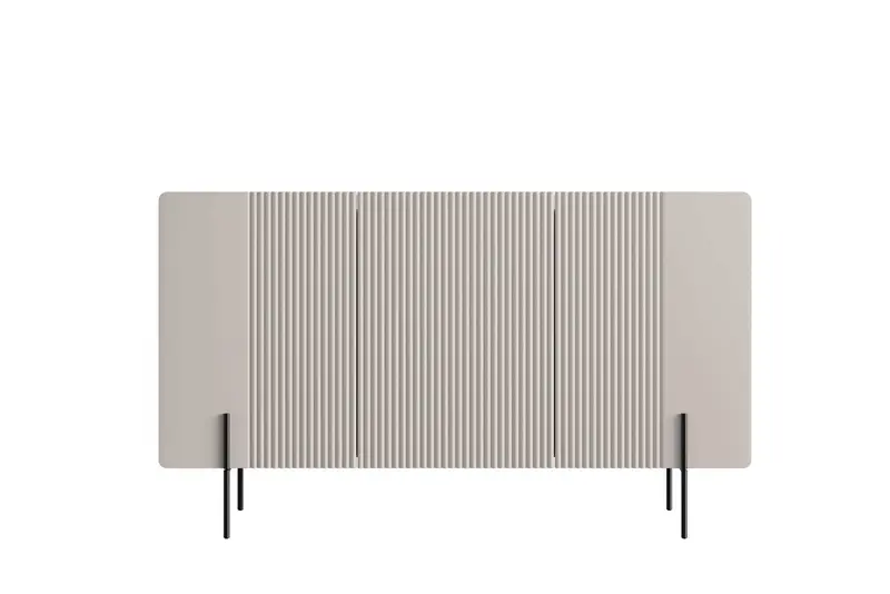 Komoda Malmi 150 cm - kaszmir / crema bianca / czarne nóżki