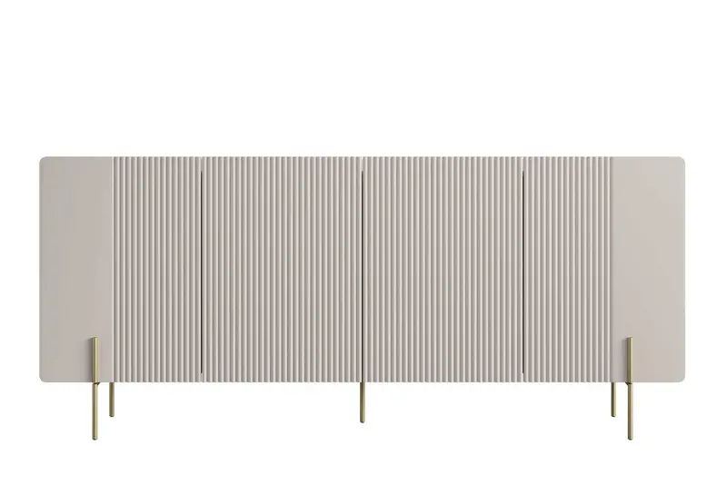 Komoda Malmi 200 cm - kaszmir / crema bianca / złote nóżki