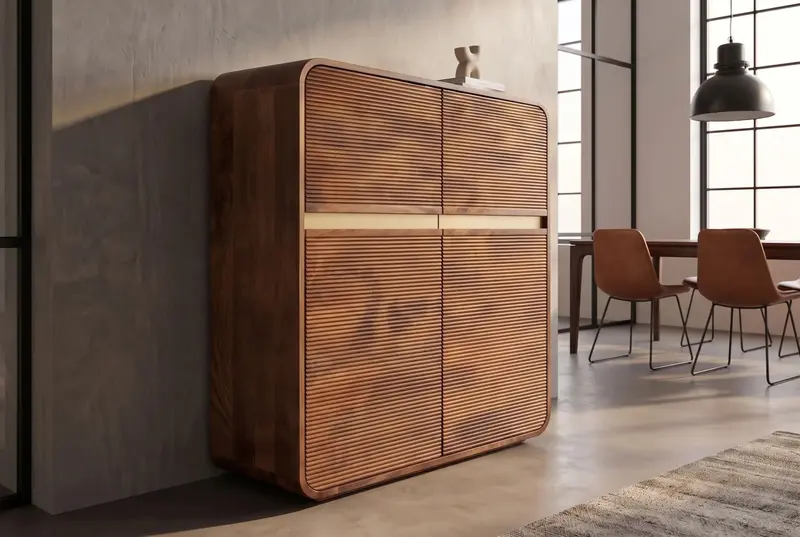 KOMODA MONZA 120 CM WYSOKA DREWNO MANGO BRĄZOWA / 48836 / INVICTA INTERIOR