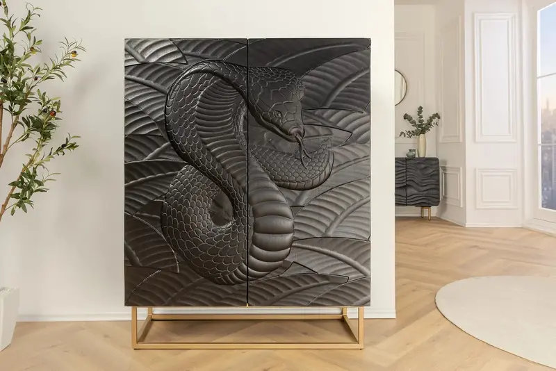 KOMODA SNAKE MANGO CZARNA 120 CM / 45633 / INVICTA INTERIOR