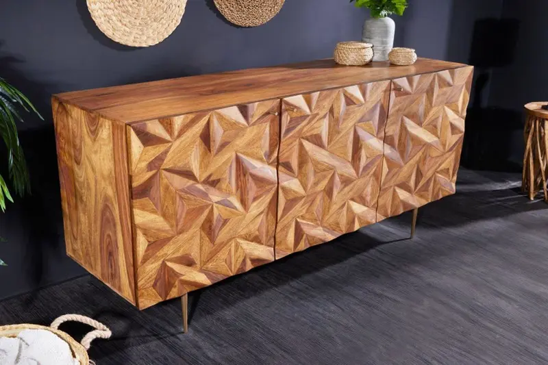 KOMODA STONE FINISH  SHEESHAM 145 CM / 43449 / INVICTA INTERIOR