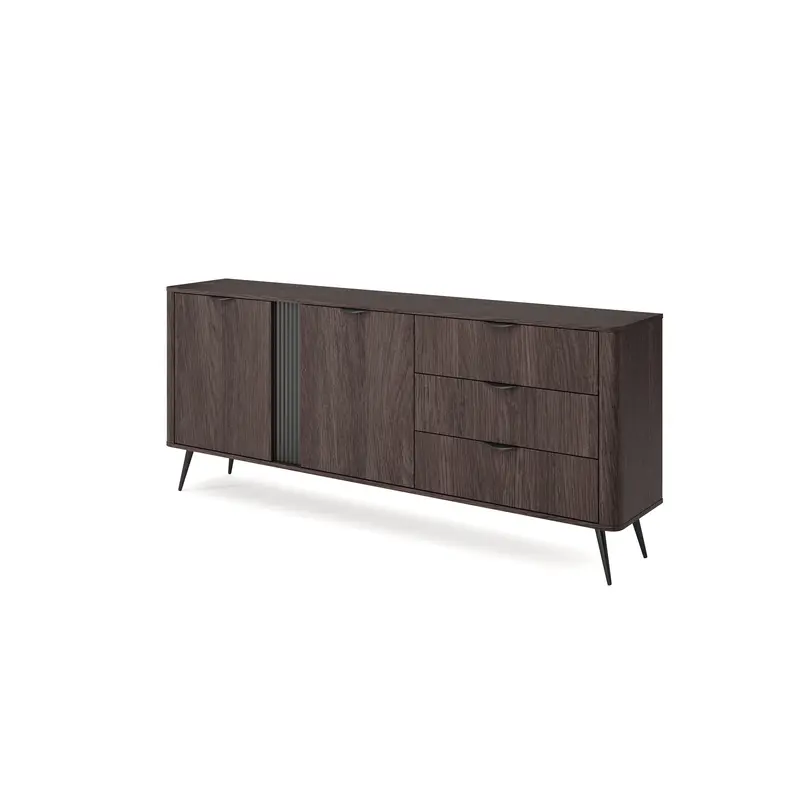 Komoda szeroka 195x81 z szafkami i szufladami w stylu soft loft | Velia