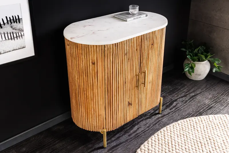 KOMODA TRES DREWNO MANGO , BLAT MARMUR 70 CM / 45754 / INVICTA INTERIOR